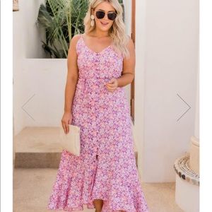 NWT Heartbreaks Fade Purple Floral Maxi Dress